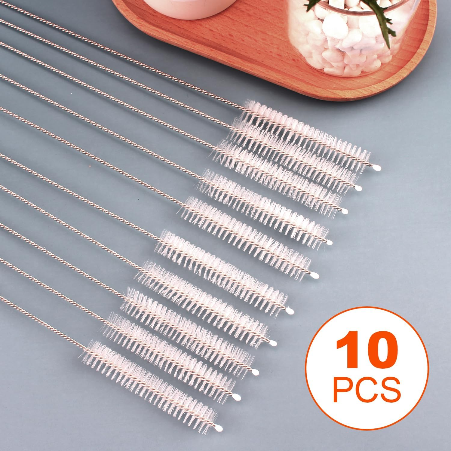 10 Pack Long Straw Cleaner Brush Extend 12 Inch, Extra Wide 12Mm Diam Pipe Cleaners,H HOME-MART Straw Brush for Straws,Sippy Cup, Baby Water Bottle Tubes, Drinking Straw Cleaning Brush Set (Black) image number 5