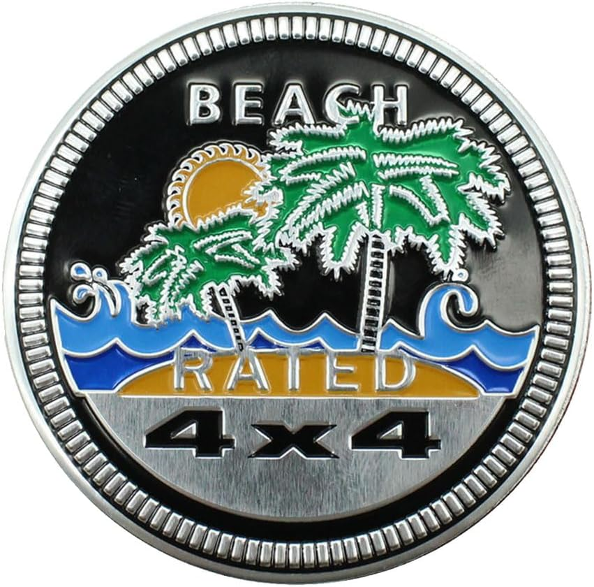 Car Badge Emblem, 4&times;4 Metal Car Exterior Badge Emblem, 3D Metal Auto round Emblem Decals Car Badge Decal Stickers Compatible with Jeep Wrangler Vehicles Suvs Trucks (Dog Rated)