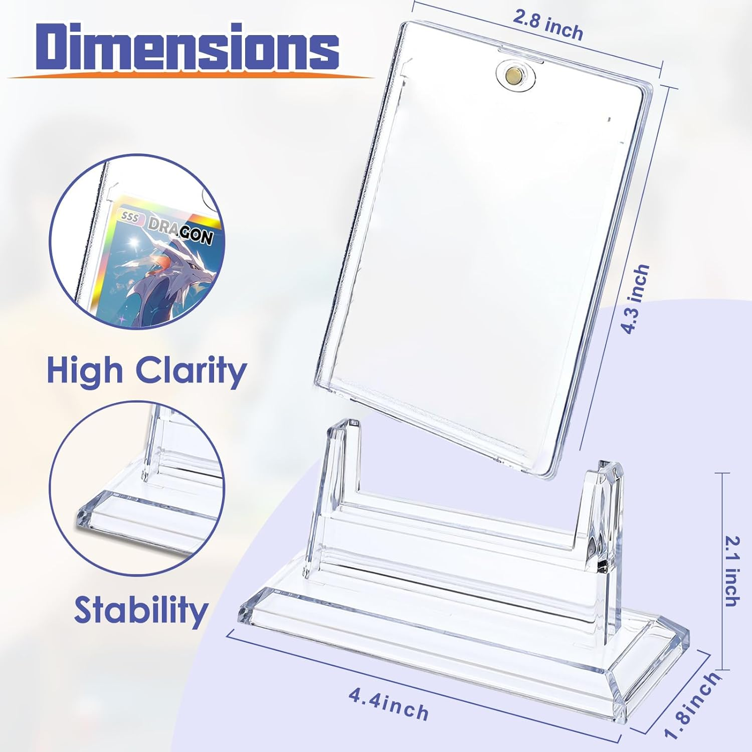 Cyperever 12 Pack Magnetic Card Holders for Trading Cards, 35Pt Acrylic Card Display Stand Hard Plastic Card Sleeves for Baseball Card Sports Cards, Game Cards, Standard Cards Storage and Display image number 1