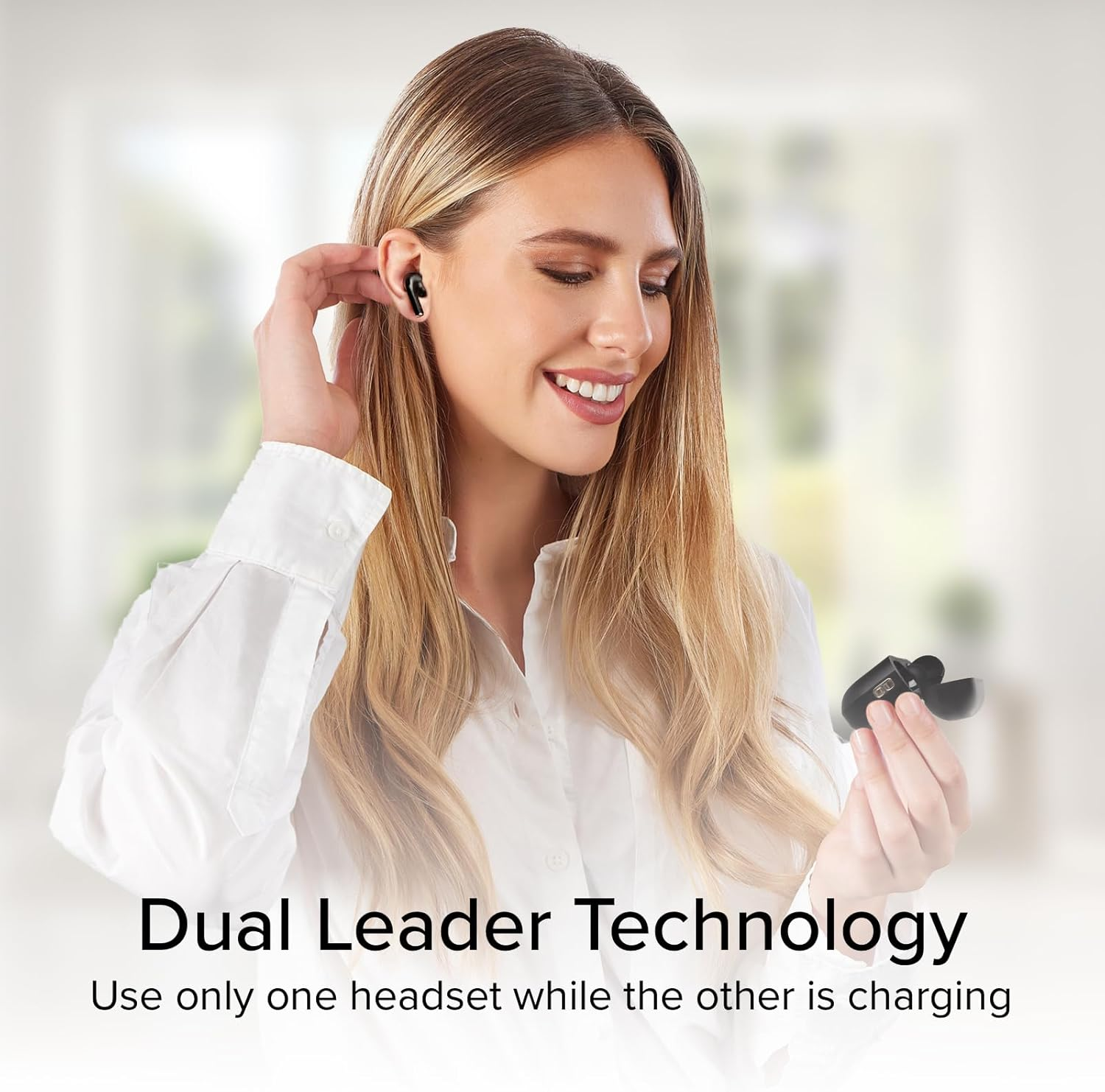 SBS Air Kab Max TWS In-Ear Headphones True Wireless Stereo Case with Wireless Charging Hall Switch Dual Leader Autonomy 5H Touch Control for Smartphone Tablet Laptop Black image number 4