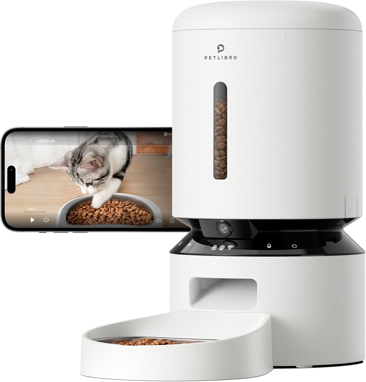 PETLIBRO Automatic Cat Feeder with Camera, 1080P HD Live Monitoring, Remote App Control with 5 Ghz Wi-Fi, Two-Way Audio Interaction, AI Motion Detection, Meal Scene Capture, Feeding Log Record image number 3