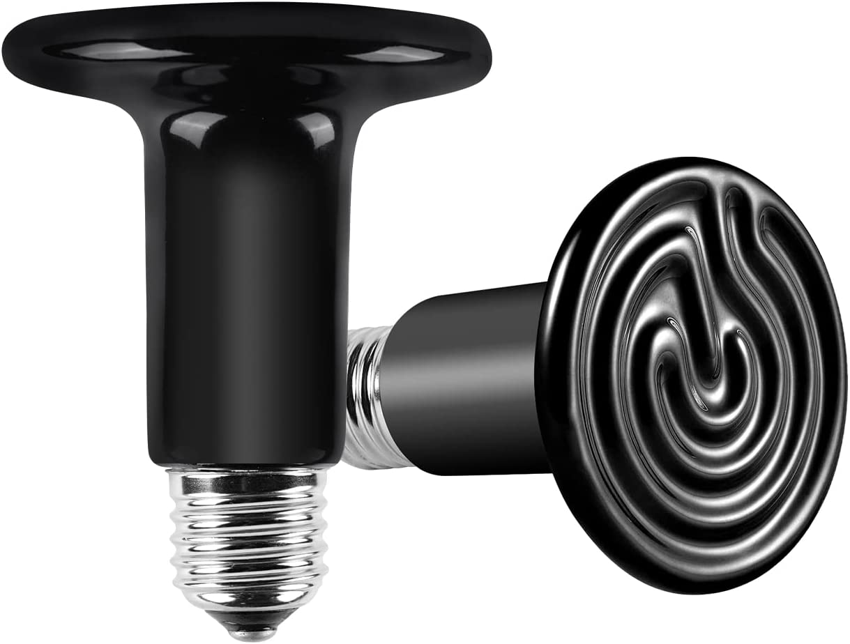 Bonlux 2 Pack Ceramic Heat Lamp,100W Ceramic Heat Emitter Bulb,E27 Reptile Heat Lamp Bulb,Infrared Ceramic Heat Emitter No Light Brooder Coop Pet Heater,For Pet Terrarium Aquarium Chicks Tortoise image number 6