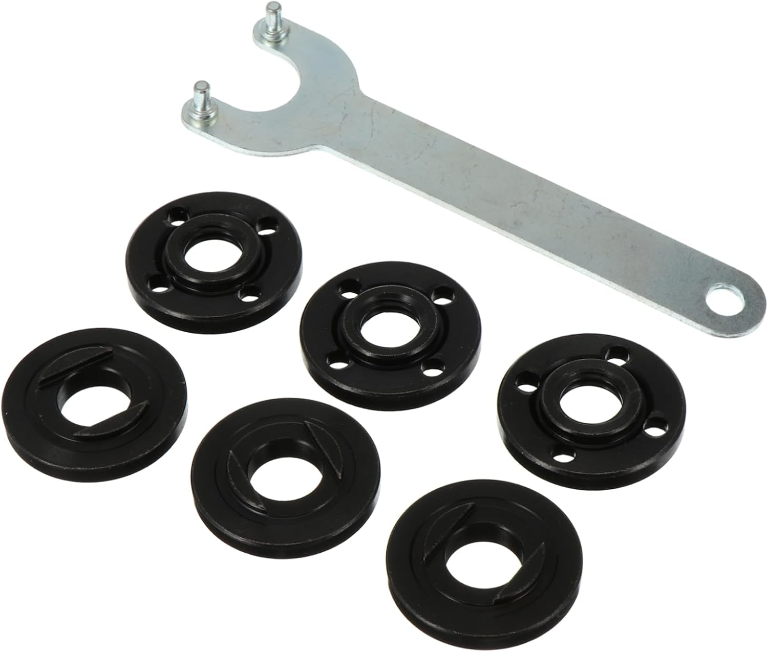 Angle Wrench Spanner with Gaskets Flange Nut Kit for Grinding Machines 7Pcs Set Including Pin Wrench and Upper Lower Press Plates Suitable for Power Tool Maintenance image number 5