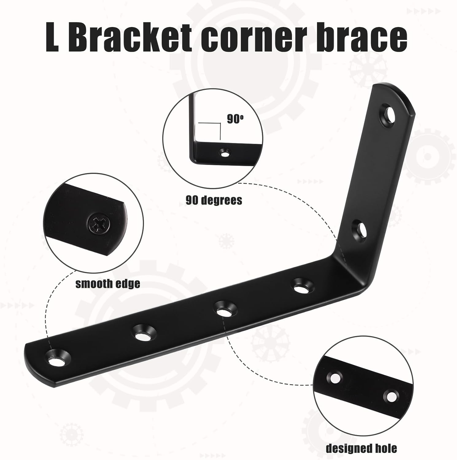 4Pcs Furniture Anchors for Baby Proofing, Metal Baby Furniture Anchor Bracket anti Tip Black Furniture Mounts Baby Proof L-Shaped Furniture Wall Anchor for Large Furniture image number 5