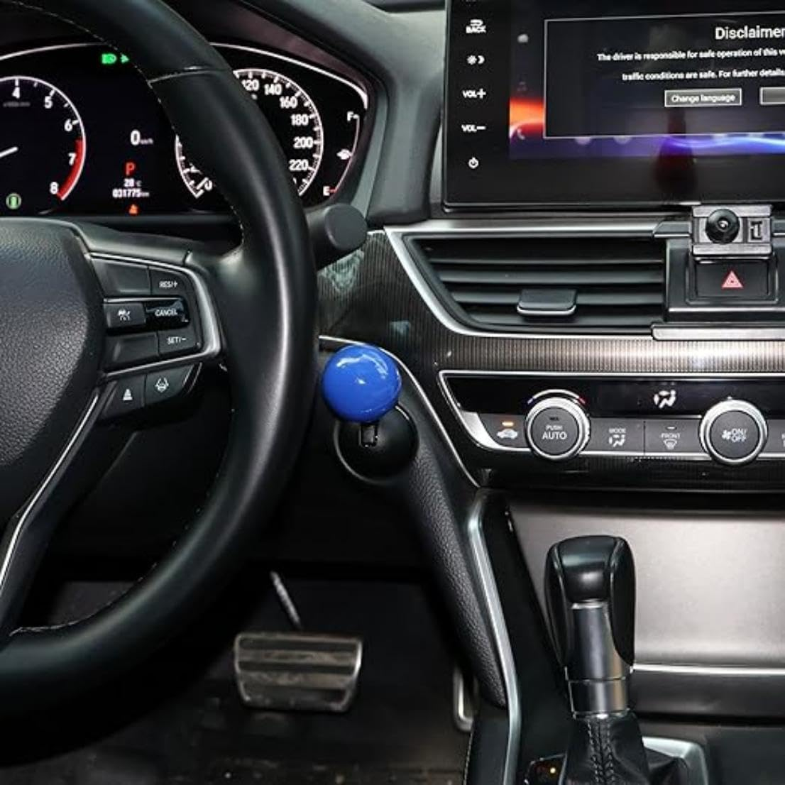 Car One Button Start Lever, Car Push to Start Button Rocker, Overall Metal Ball-Bar Starter Cover Decorative Accessories (Blue) image number 2