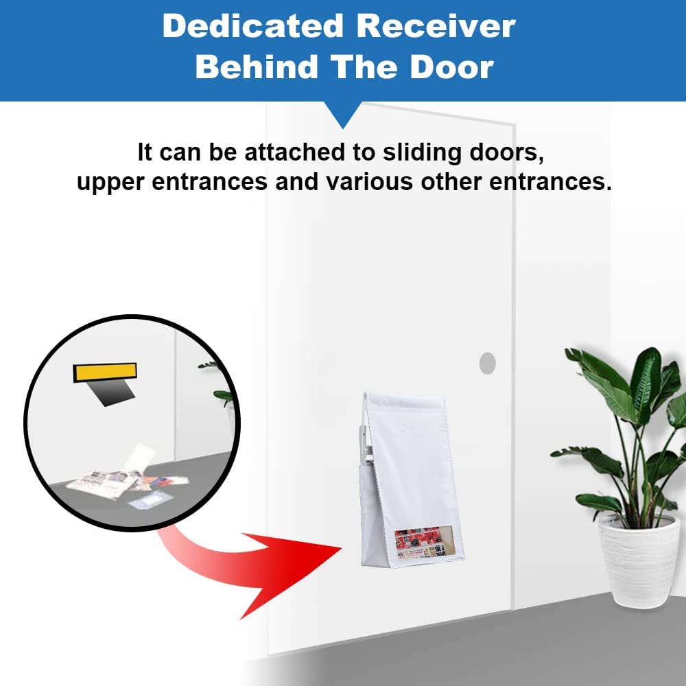 Indoor Wall Mount Mail Catcher Bag Door Slot Post Box Basket Mail Boxes Organizer Security White image number 4
