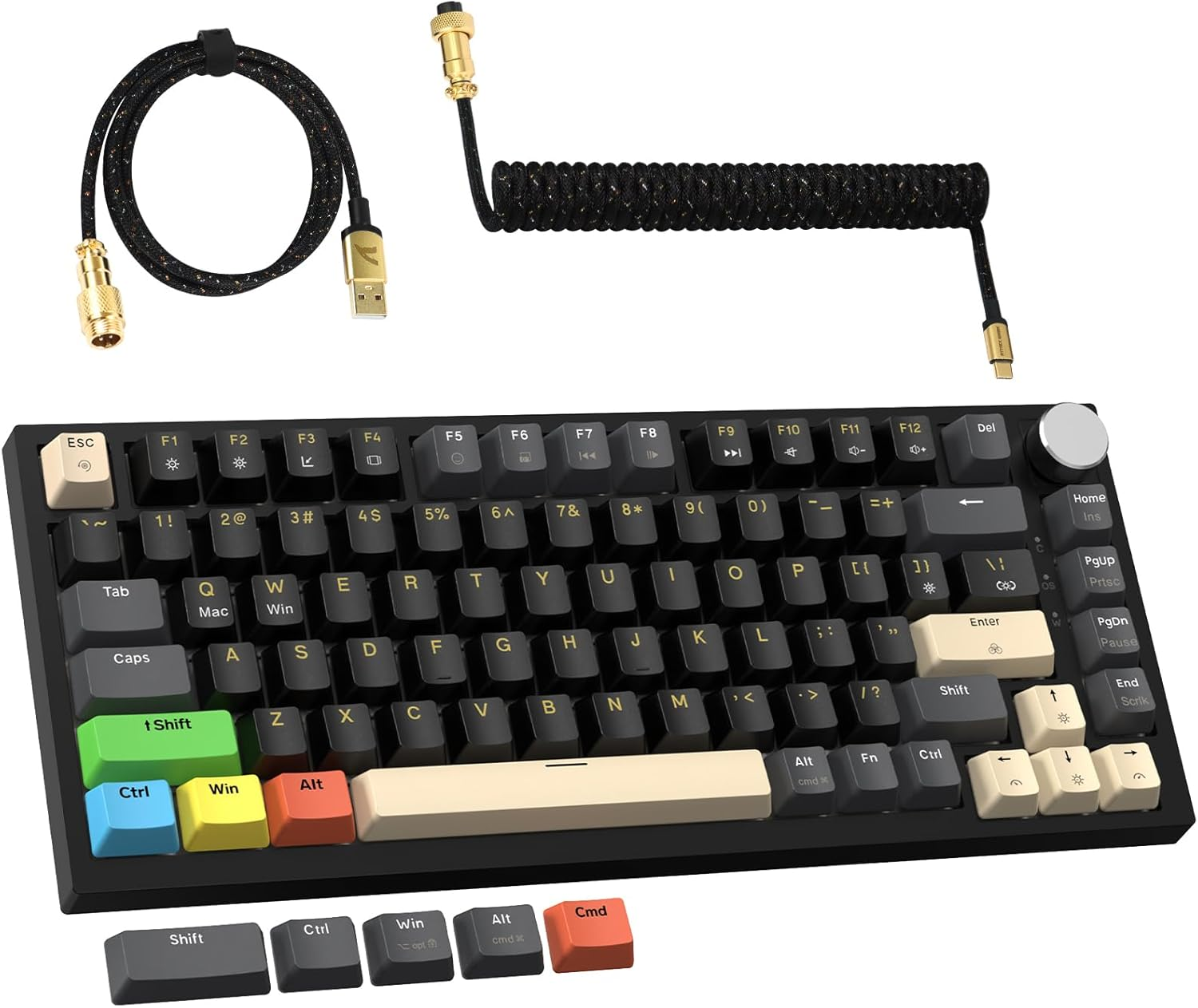 Lexonelec X ATTACK SHARK K85 Magnetic Switch Mechanical Keyboard, Rapid Trigger, Cloud Driver, LIGHTSYNC RGB Backlit, TKL Gasket 75% Gaming Keyboard with Knob Control & Coiled Cable for Win/Mac - Blue