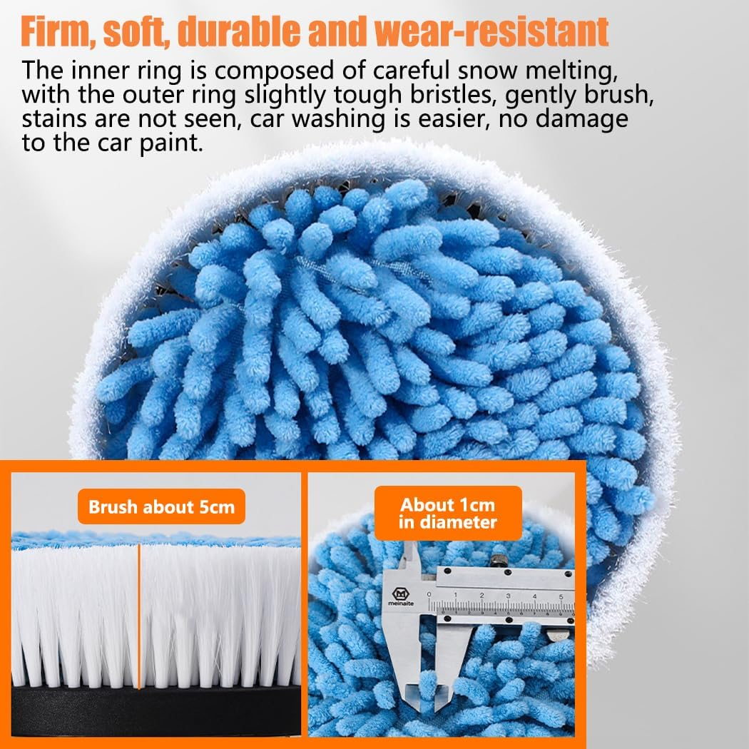 Sunblue Rotating Car Wash Brush, High Pressure Foam Brush with Soap Dispenser & Hose Attachment - Automatic Car Cleaner & Styling Tool image number 1