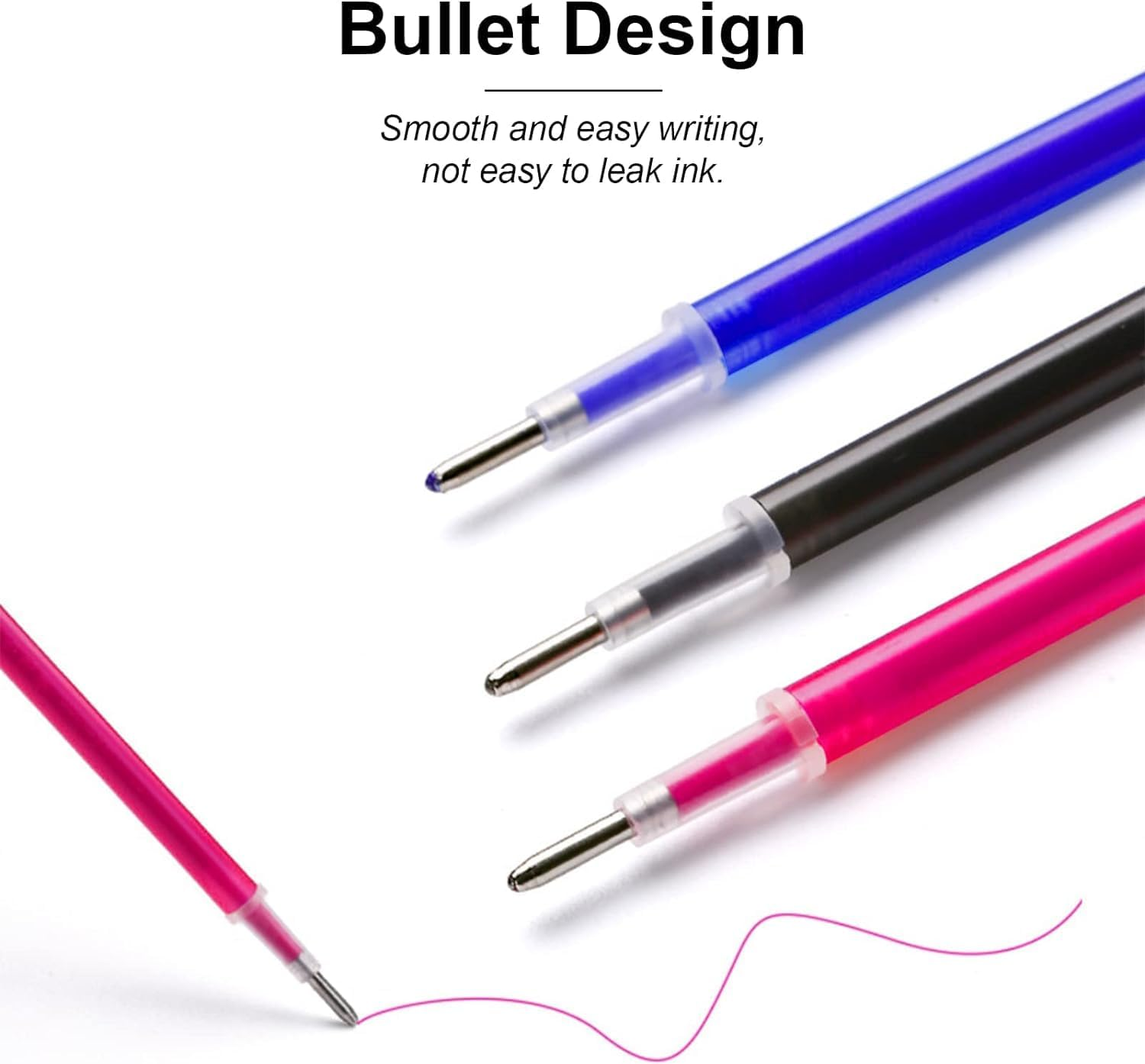 4 Colors Heat Erasable Fabric Pen Set, 8PCS Heat Erase Pen Shells with 40PCS Refills and 1Pcs Pen Storage Bag, Fabric Marking Pens for Sewing, Quilting, Leather, Dressmaker, Cloth image number 2