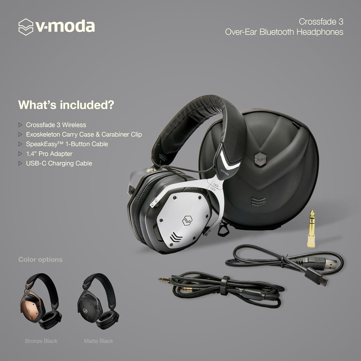 Crossfade 3 Wireless Headphones Gun Metal/Black image number 4