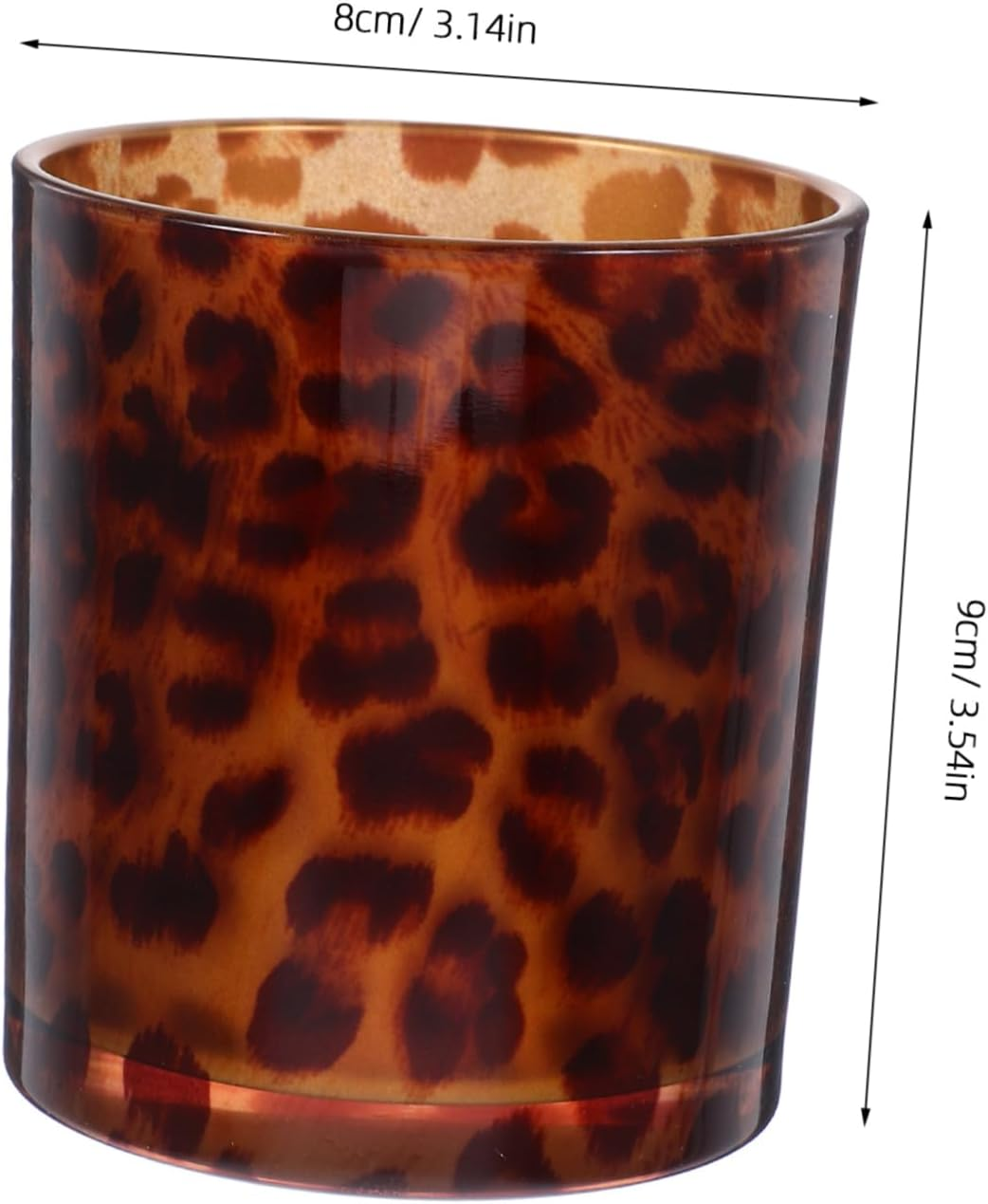 CORHAD Leopard Print Glass Candle Holder Stylish Decorative Cup for Home for Valentine Day Celebrations for Living Room and Kitchen Use image number 6