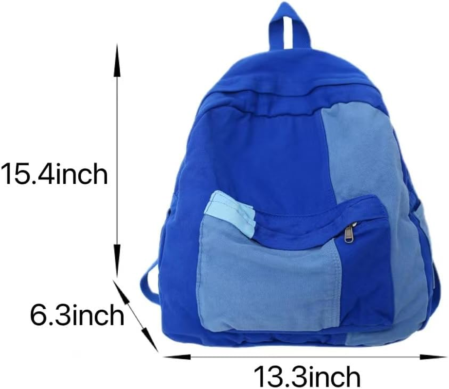 MININAI Vintage Canvas Backpack for Women Men Grunge Hippie Boho Patchwork Backpack College Book Bag Travel Casual Daypack image number 6