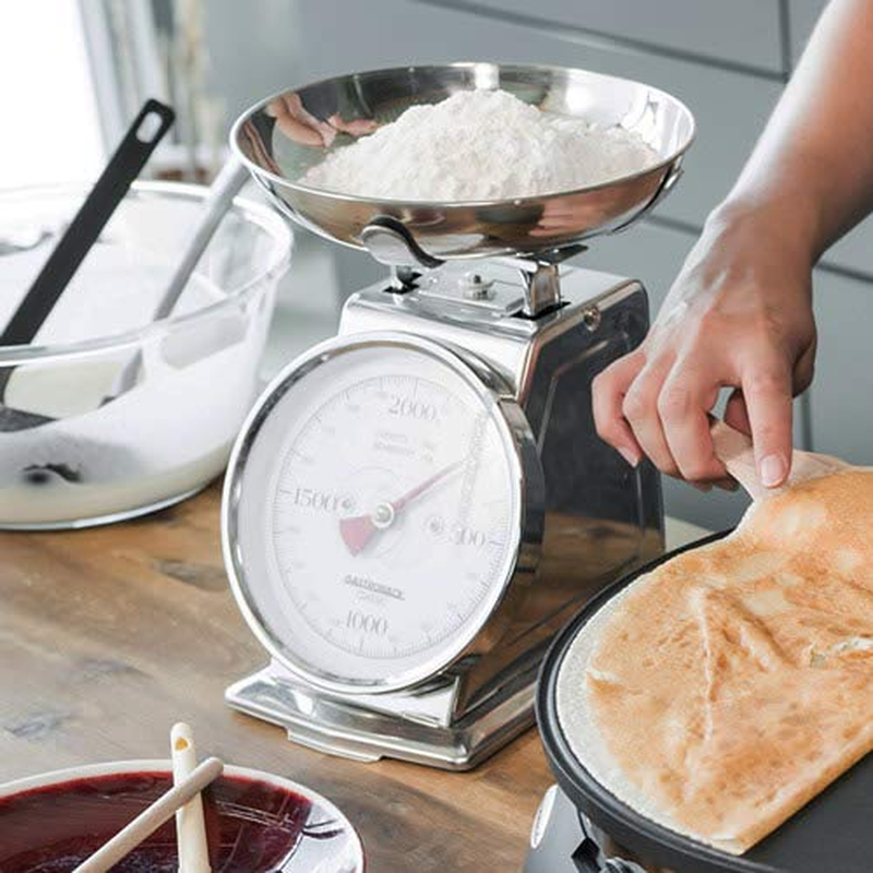 GASTROBACK 30102 Classic 2 Kg with Tare Function Kitchen Scale Analogue with Weighing Tray Polished, Silver Stainless Steel, 1-Pack image number 6