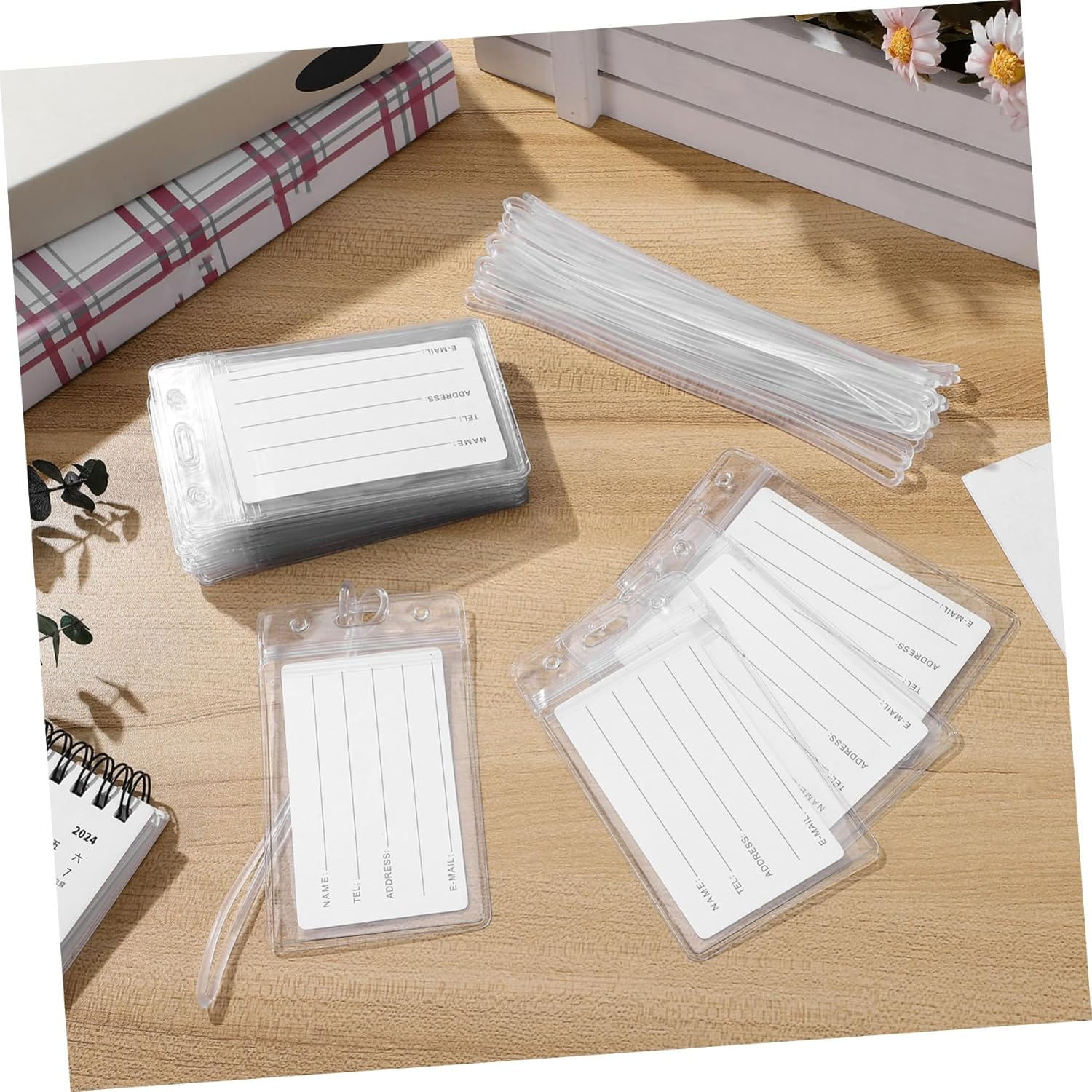 CONGARTENO Luggage Tag Holder Window Badge Sleeve and Loop for Easy Identification image number 1