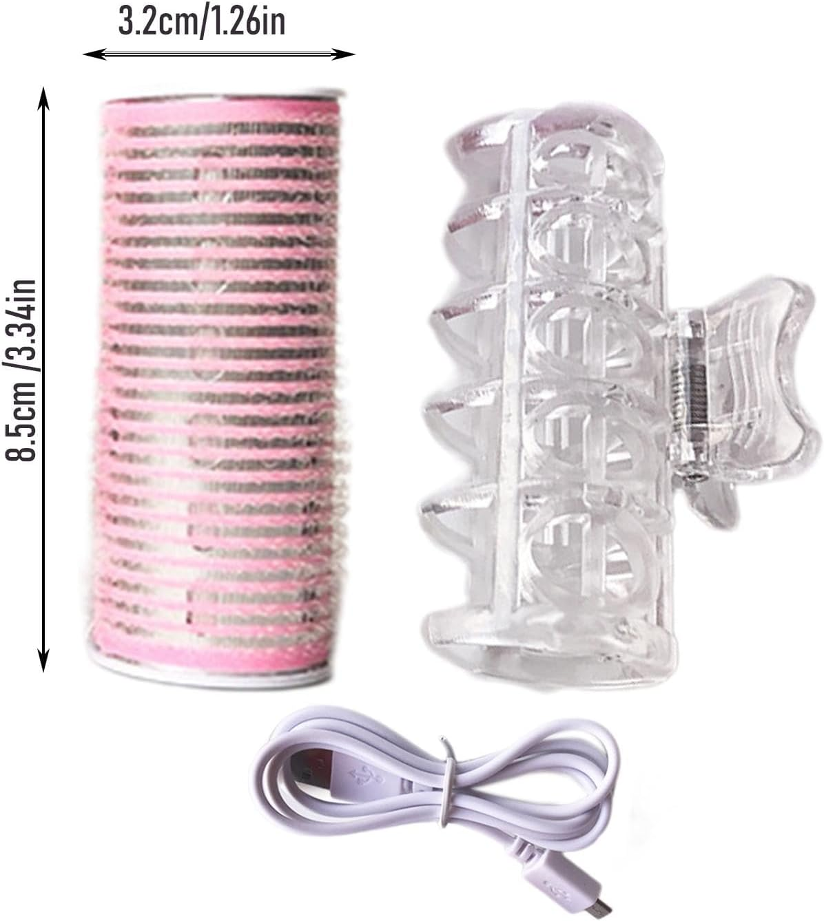 Hair Roller for Bangs,Usb Heated Hair Curler | Electric Rollers Hair Curlers, Self-Adhesive, Efficient for All Hair Types, Portable Heat Solution - Blue image number 4