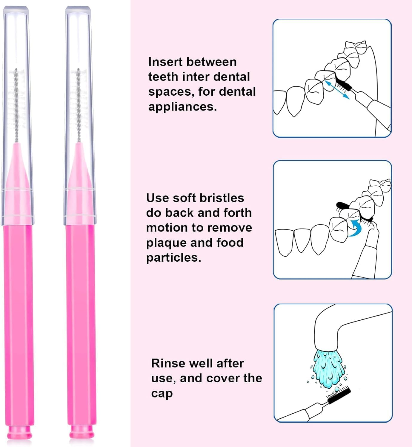Eyebrow Brush & Eyelash Spoolies 50-Pack Braces Flossers for Cleaner Braces | Disposable Spoolies for Eyebrows, Lash Extensions & Brow Lamination | Dental for Braces Oral Cleaning image number 4