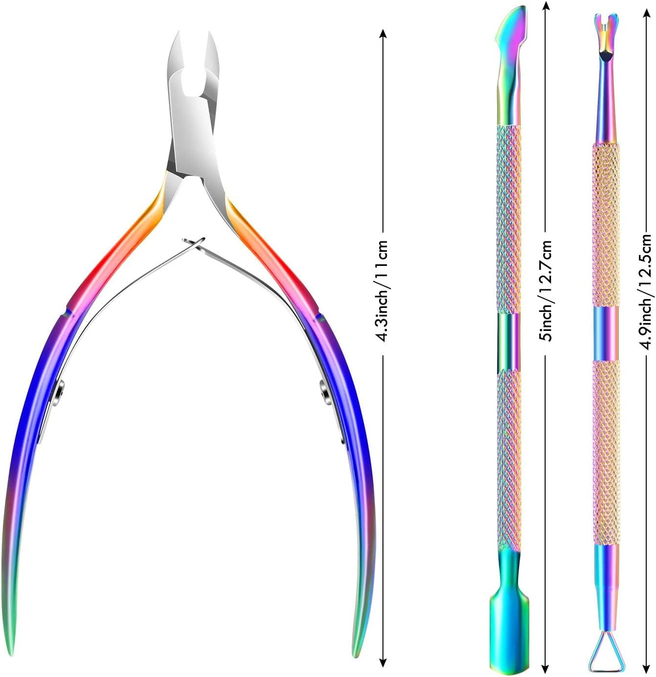 Cuticle Cutter Set 3-In-1, Manicure Kit with Stainless Steel Cuticle Nipper/Cutter/Pusher, Precision Sharp Blades for Nails Care (Fingernails & Toenails) image number 3