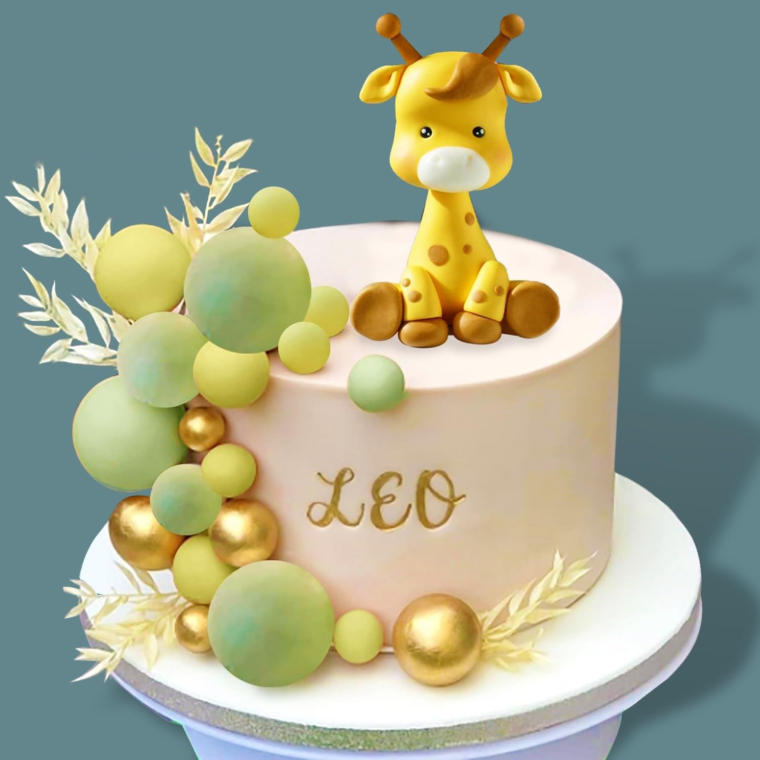 Giraffe Cake Topper,Forest Animals Cake Decorations, Birthday Cake Decoration, Safari Cake Decoration for Wild Animals Themed Birthday Party Supplies. image number 6