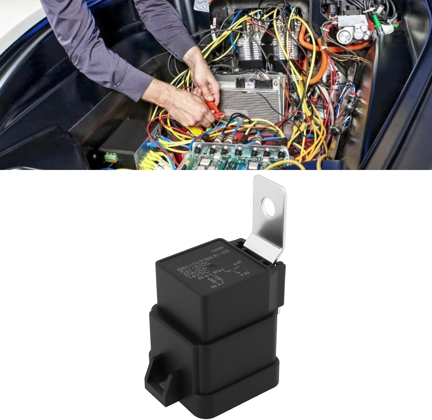 Ecsing 5Pin Automotive Relay 898H-1CH-D1SW-R1 U05 12VDC 50/30A for Cars image number 1