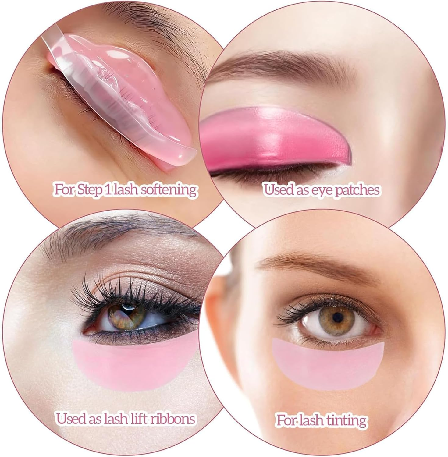 Kzvsiy 2 Pcs 1 MM Flat Lash Lift Shields for Korean Eyelash Perming, Professional Self-Sticky Ultra-Thin Lifting Pads for Salon Use, Softens Lashes Thoroughly (Pink) image number 1