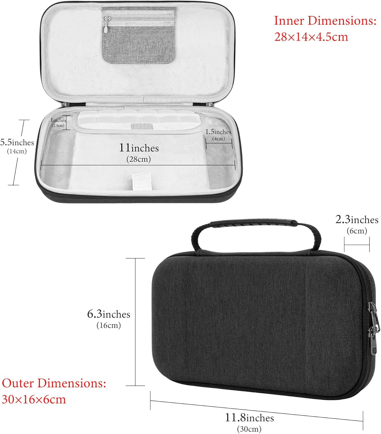 Geekria Switch Carrying Case Compatible with Nintendo Switch 2 (2025), Protective Hard Shell Travel Bag with Space for Console, Game Cards, Airtag and Accessories (Dark Gray) image number 3