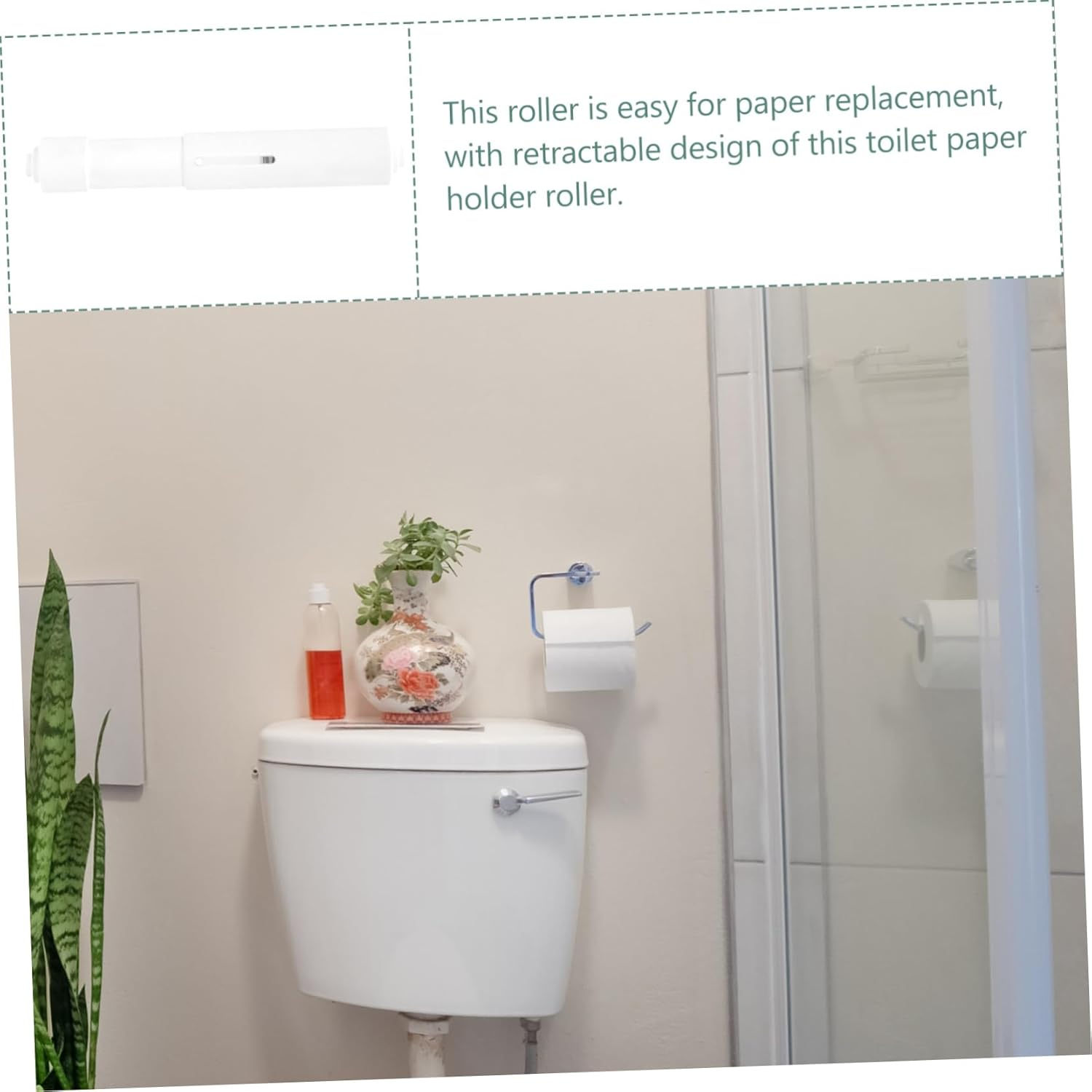 Alipis Paper Holder Roller Plastic Tissue Holder Rod Retractable Shafts for Tissue Box image number 2