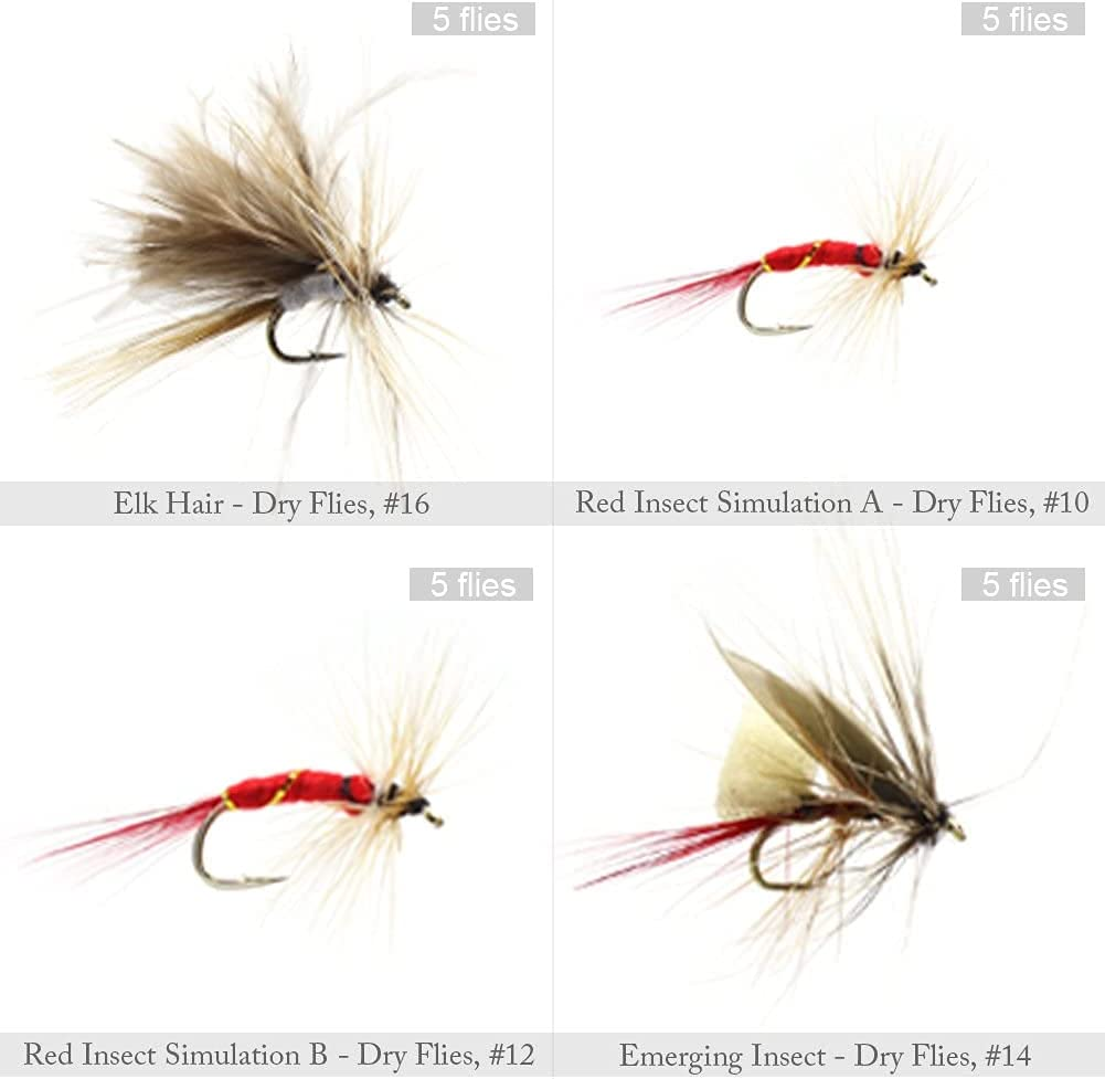 Fly Fishing Dry Flies Wet Flies 60Pcs / 120Pcs Assortment Kit with Waterproof Fly Box for Trout Fishing image number 6