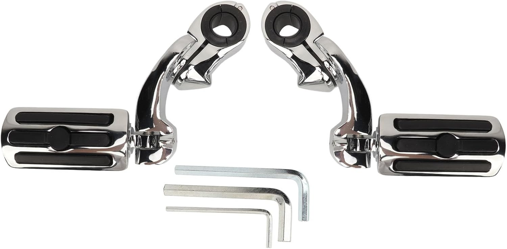 Universal Mount Foot Pegs Motorcycle Highway Foot Pegs 360-Degree Adjustable for Comfortable Riding Relieve Leg Stress on Long Rides Easy Installation with 1.25In Crash Bar for (Short) image number 4