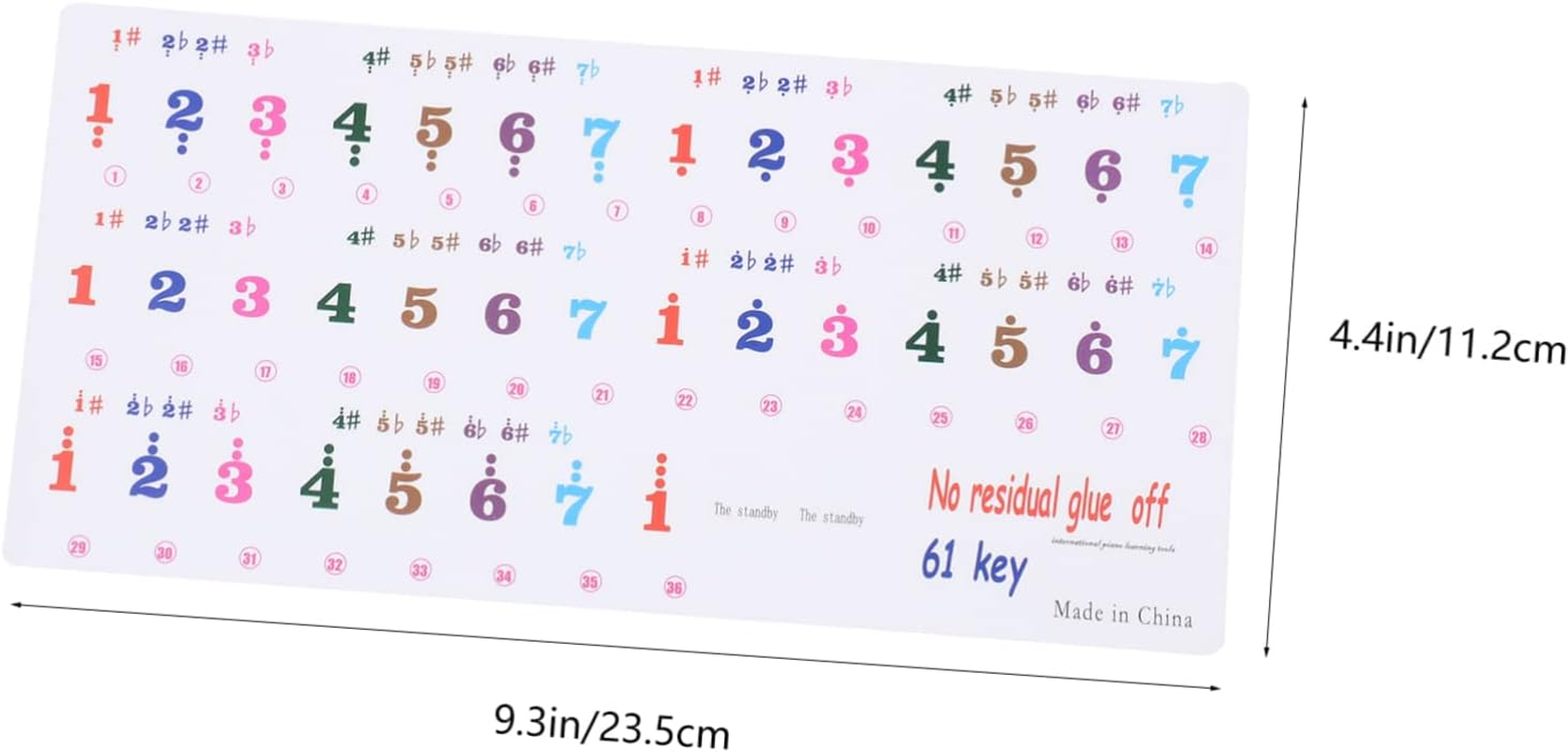 2Sheets Key Piano Keyboard Sticker Piano Chord Stickers for Beginners Adhesive Decals Notes for Organ image number 5