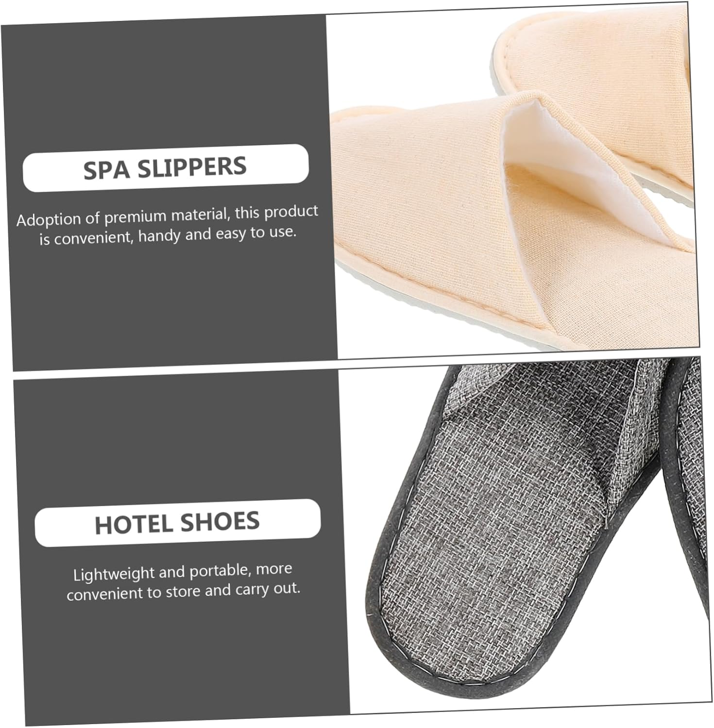 Ipetboom 4Pairs Women Non-Slip Folding Slippers Travel Household Plane Travel Essentials Comfortable for Business Trip image number 3