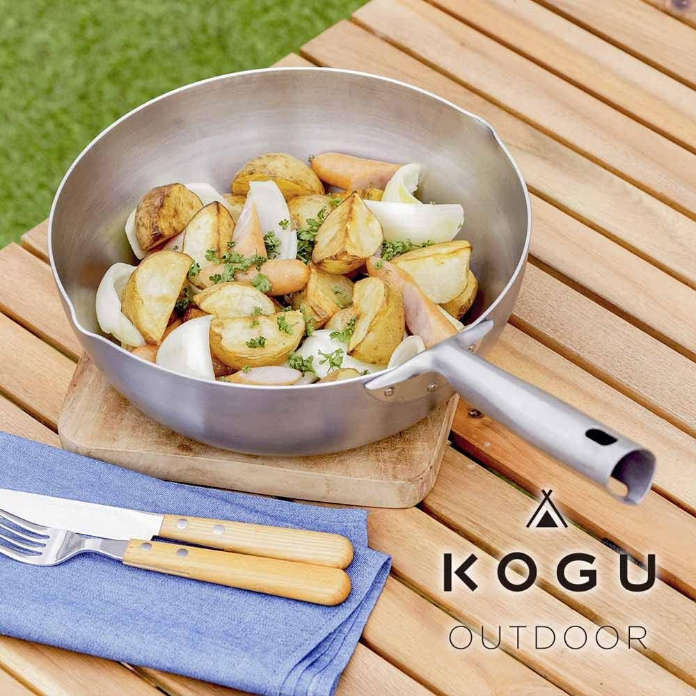 KOGU Shimomura Special Sales Frying Pan, Deep, 9.4 Inches (24 Cm), Made in Japan, Stainless Steel, 3-Layer Steel, Stir-Fry, Fry Food, Gas Fire, IH Compatible, Dishwasher Safe, Tsubamesanjo 44426 image number 2