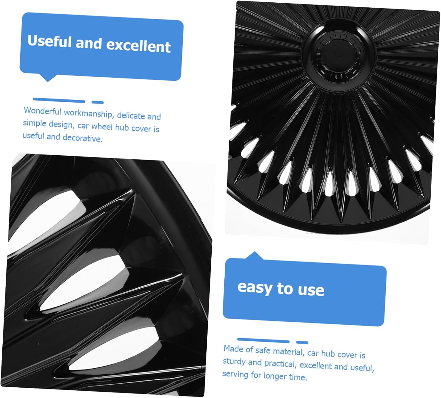 Car Wheel Cover Phantom Steel Rim Decorative Cover Black Hy Sturdy Practical Decorative Easy Install image number 6