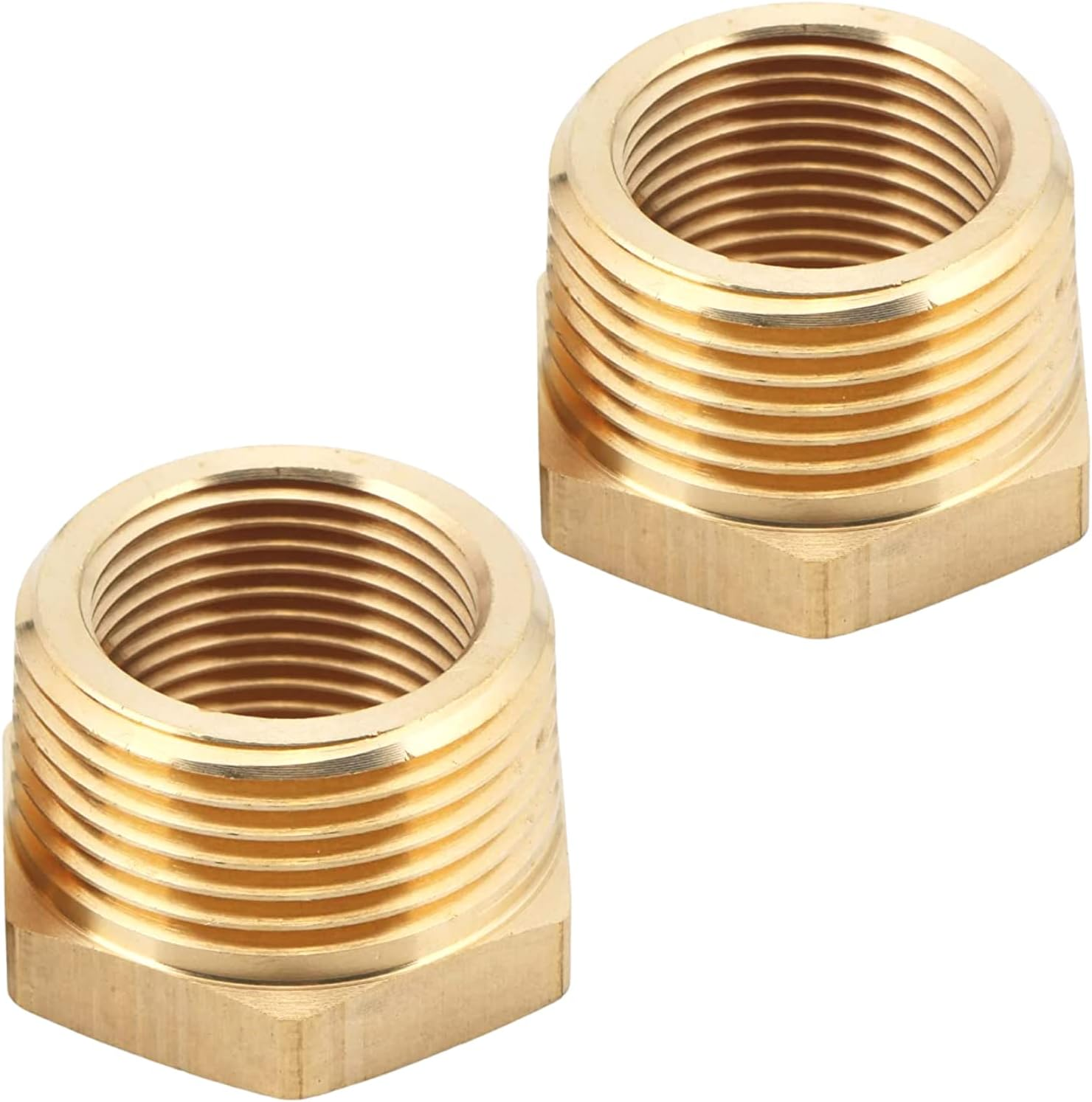 2Pcs 1" NPT Male X 3/4" NPT Female Brass Reducer Hex Bushing Threaded Fitting Adapter by CX WONDERLAND image number 4