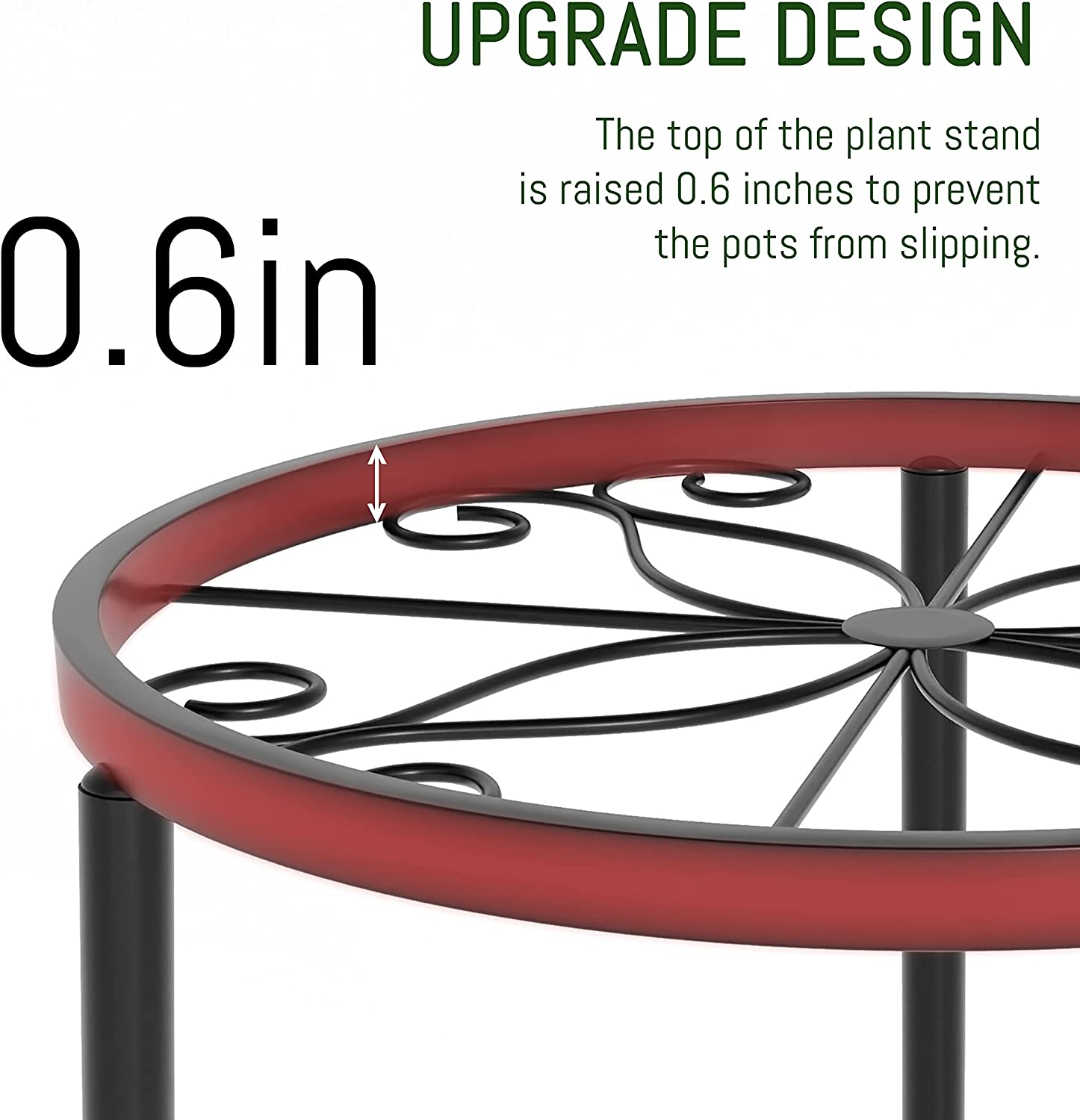 Cepignoly Linpla 5-Pack Decent Metal Plant Stands, Heavy Duty Flower Pot Stands for Multiple Plant, Anti-Rust Iron Shelf, Decoration Racks Home Indoor and Outdoor (5 Pack Black) image number 5