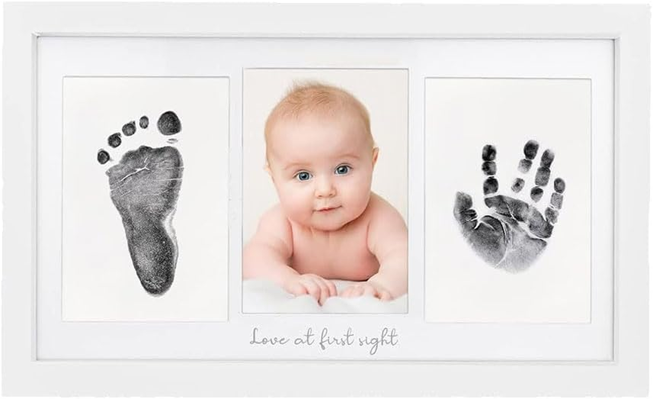Baby Hand and Footprint Kit &ndash; Clean Touch No-Mess Ink Pad with Personalized Keepsake Frame for Newborn Boys & Girls &ndash; Nursery Decoration (White) image number 4
