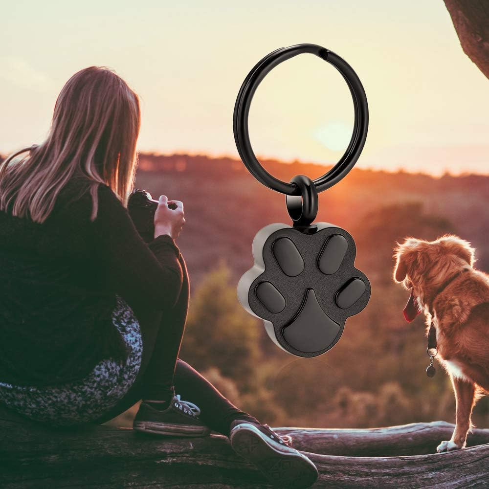 Cremation Ash Urn Keychain for Pet Ashes Cremation Jewelry for Human Ashes Dog Cat Cremation Keepsake Memorial Urn Keychain Ash Holder for Women Men - Wing Black 2 image number 6