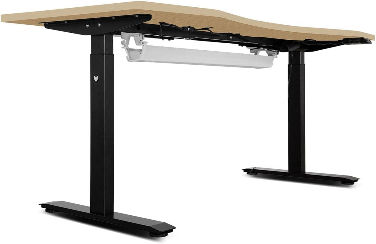 Lifespan Fitness V-Fold Treadmill with Cable Management Ergodesk Automatic 150 Cm Standing Desk, Oak/Black image number 2