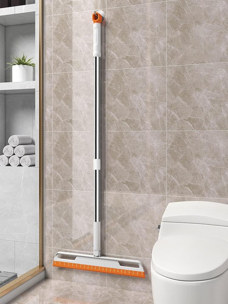 Floor Squeegee 56In Household Broom with 4 Removable Poles 180-Degree Adjustable Knuckle Joint Floor Wiper for Shower Bathroom Kitchen Water Foam image number 2