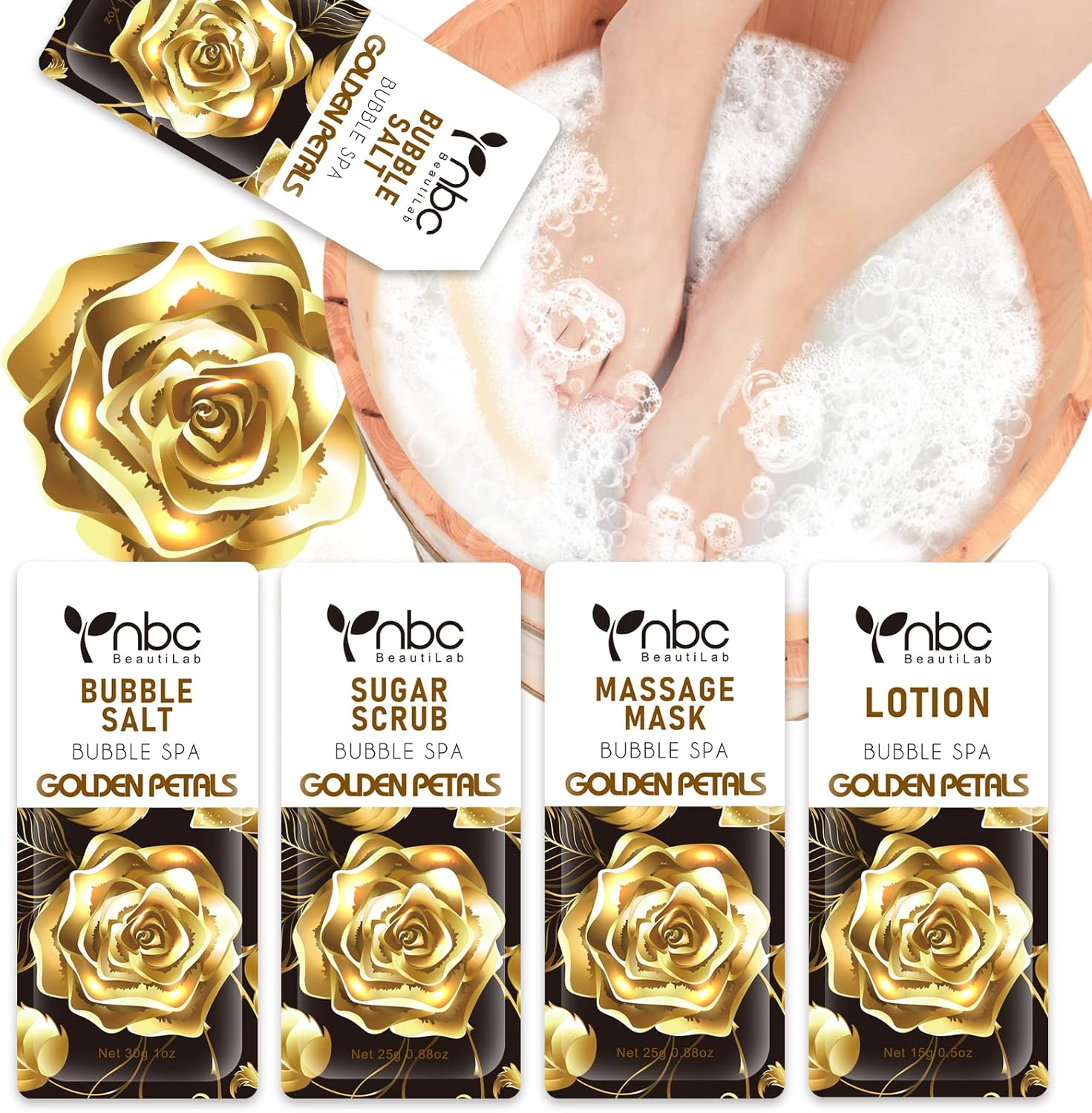 Foot Soak Foot Salt for Foot Care Dry Feet 1 Set (1 Set Gloden Petals) image number 1