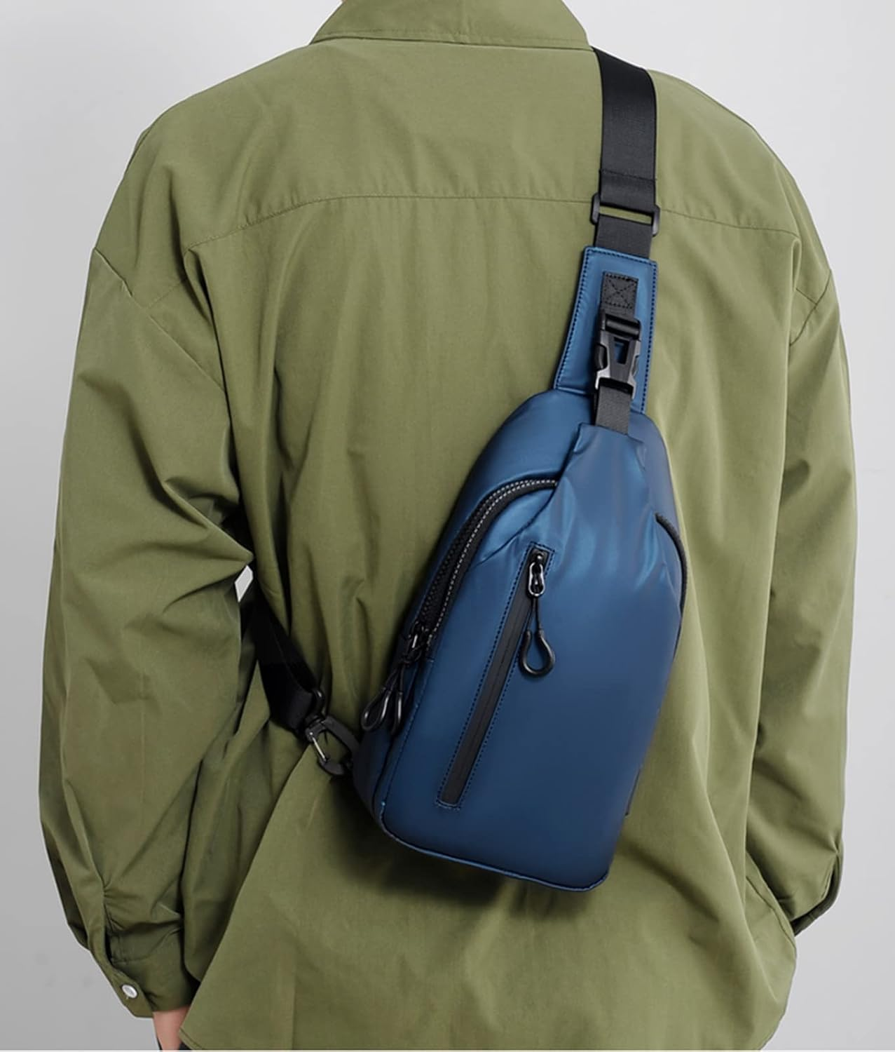 YYFRIEND Waterproof Sling Bag Travel Hiking Chest Bag Daypack, Crossbody Backpack with USB Charging Port - Grey image number 4