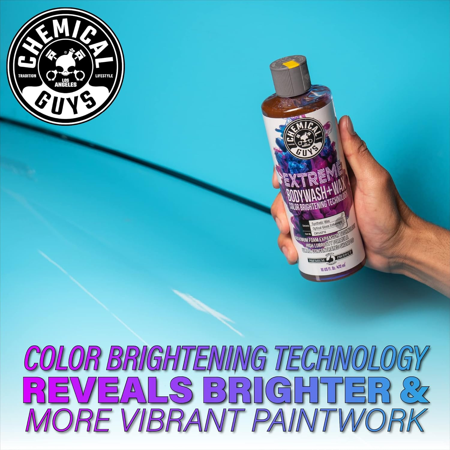 Chemical Guys Extreme Bodywash & Wax Foaming Car Wash Soap &ndash; Safe for Cars, Trucks, Motorcycles & Rvs &ndash; Works with Foam Cannons, Foam Guns or Bucket Washes &ndash; 946 Ml, Grape Scent