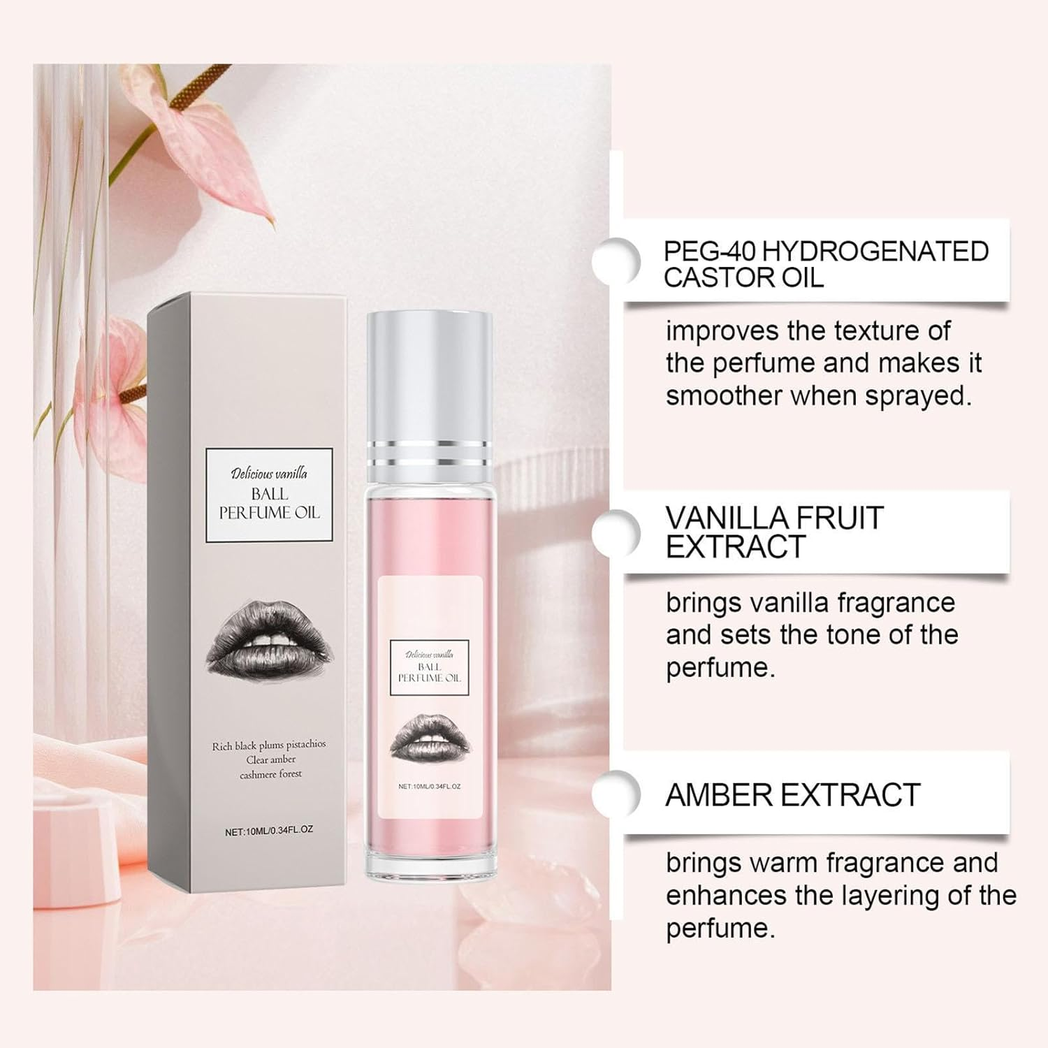 Imtrub Fragrance Oil Roll on - 10Ml Oil Body Perfume - Long-Lasting Oil Roll-On Fragrance, Refreshing Body Rollerball Perfume for Holiday Birthday image number 1