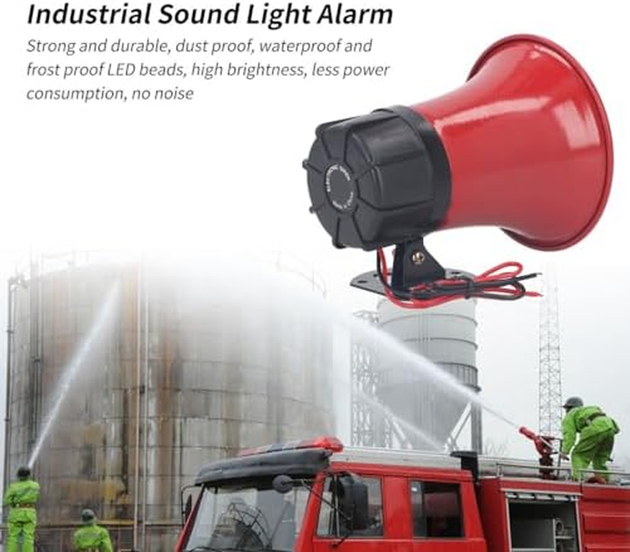 120Db Industrial Siren Alarm Sound, 30W Security Siren with Good ABS, High Volume Smart Warning for Outdoor Indoor Safety, Emergency Horn