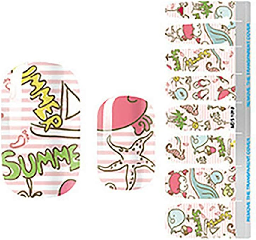 9 Sheets Nail Art Decals Nail Art Stickers Nail Polish Stickers Glitter DIY Self-Adhesive for Girls image number 4