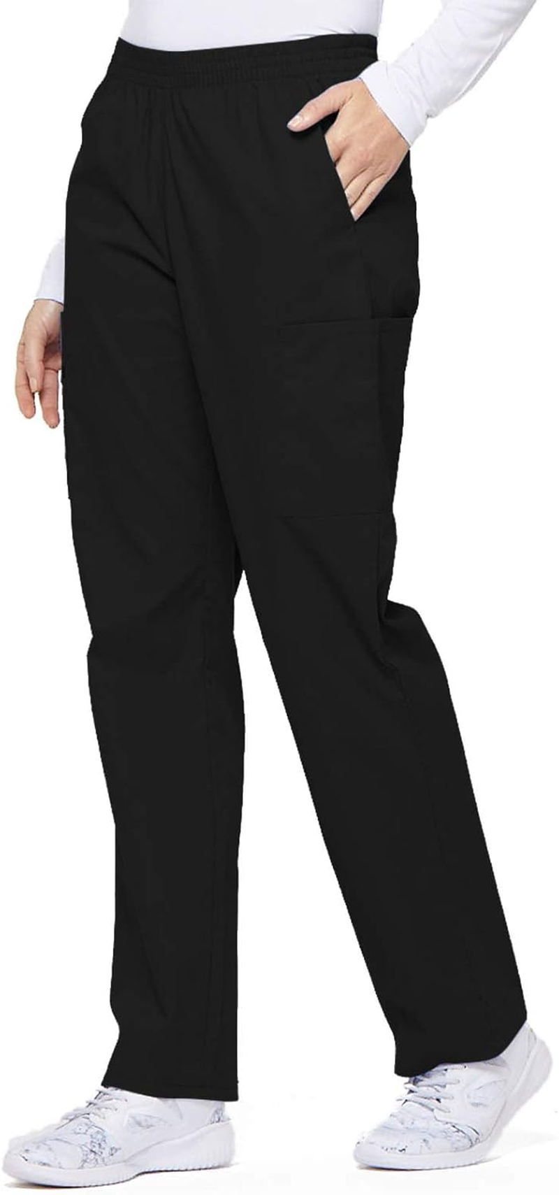 Dickies Women'S Signature Elastic Waist Scrubs Pant, Black, Large image number 6