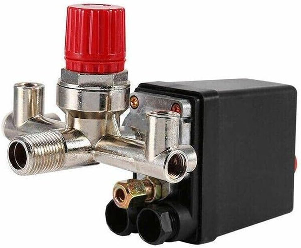 AIMALL 90-120PSI Air Compressor Pressure Switch Control Valve Manifold Regulator Gauges, 240V 20A, Auto Control image number 3