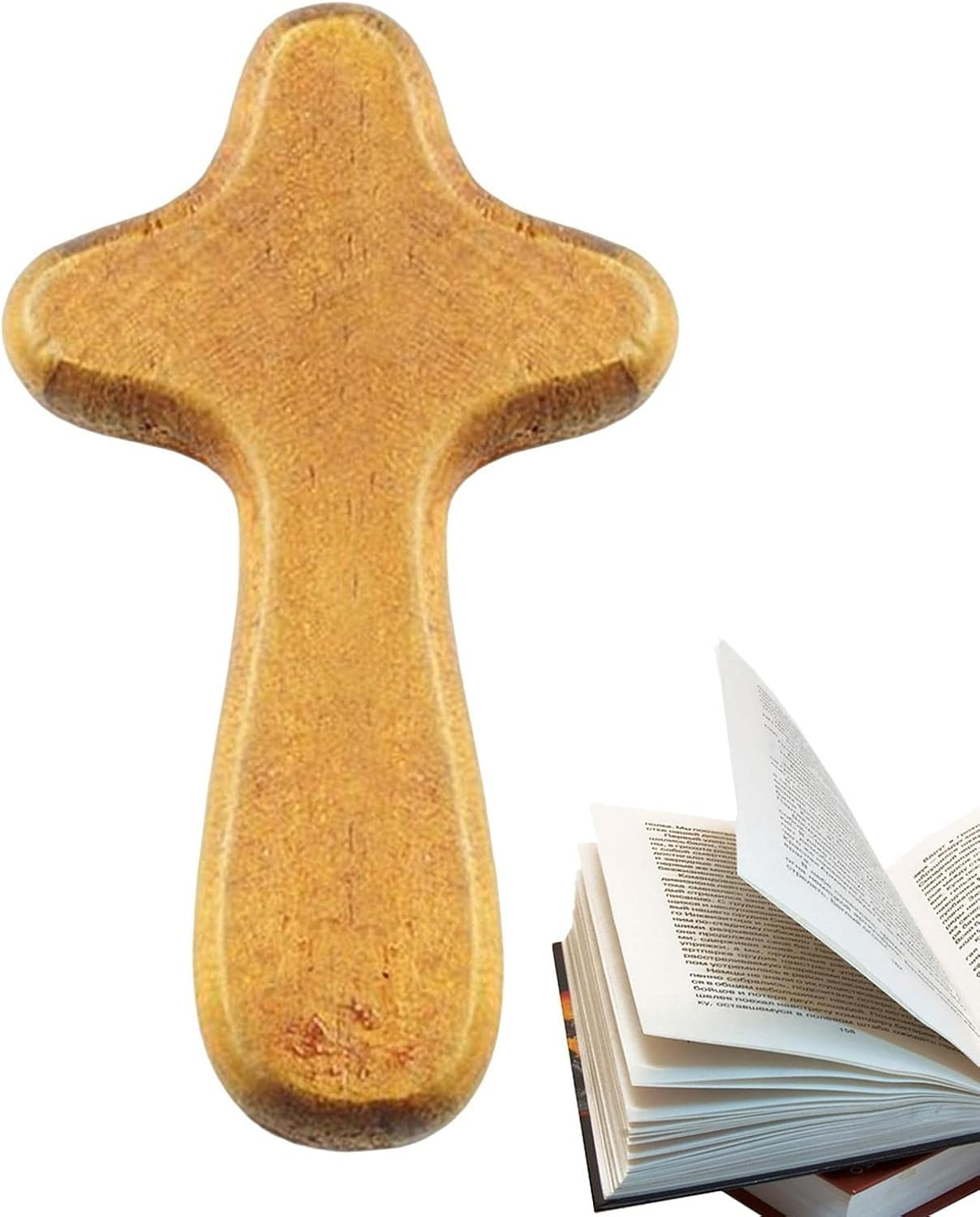 Motivational Worry Stone Cross Wooden Crosses Small Hand Cross Hand Cross Small Wooden Cross for Praying, Also as a Death Cross, Handmade to Fit in Your Hand - 1Pcs image number 4