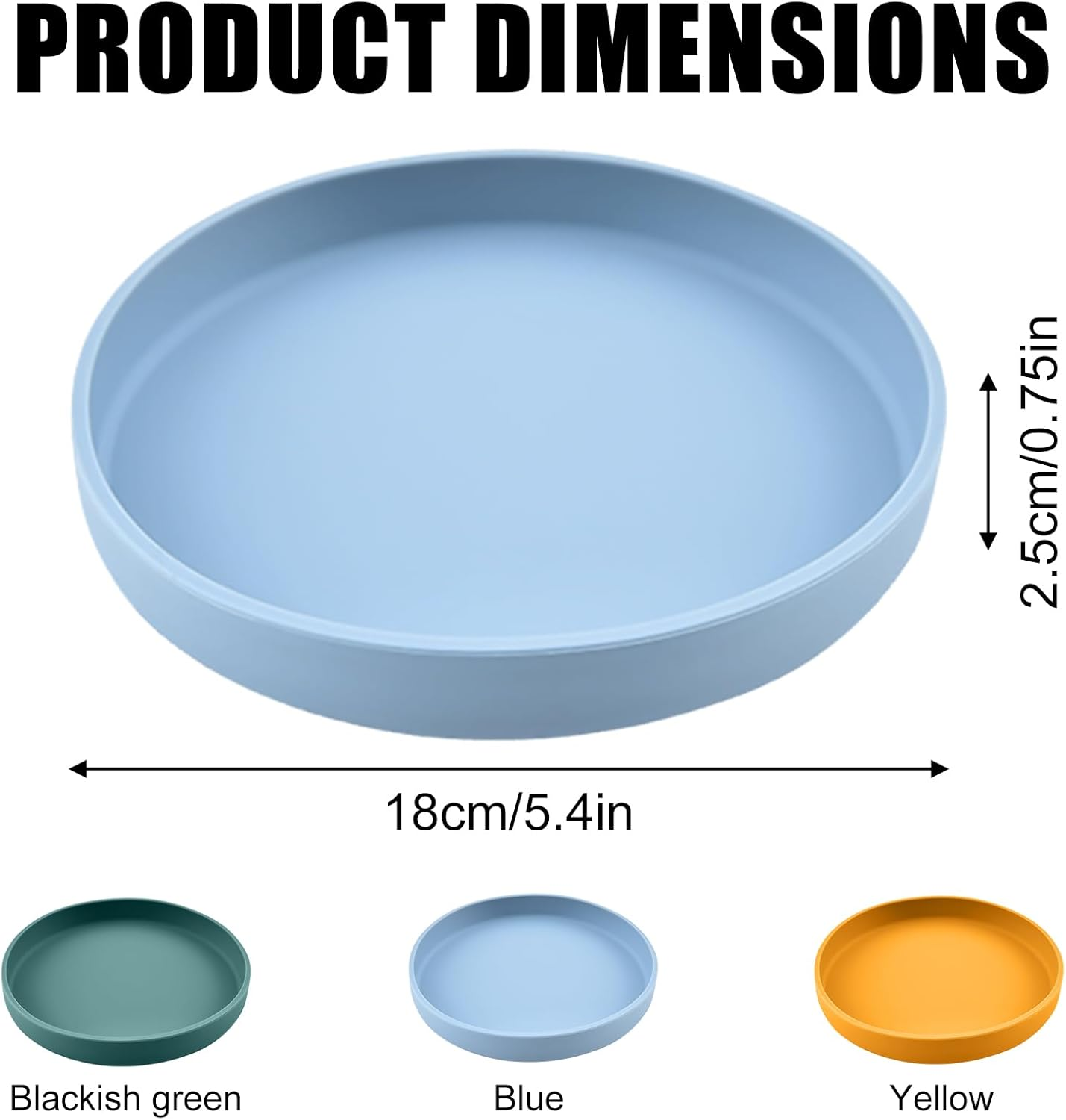 Pack of 3 Cat Bowls, Cat Feeding Bowls, Tricolour Cat Bowls, 18 Cm Silicone Bowl, Wide Cat Bowl, for Dry Food and Wet Food (Blue, Green, Yellow) image number 3