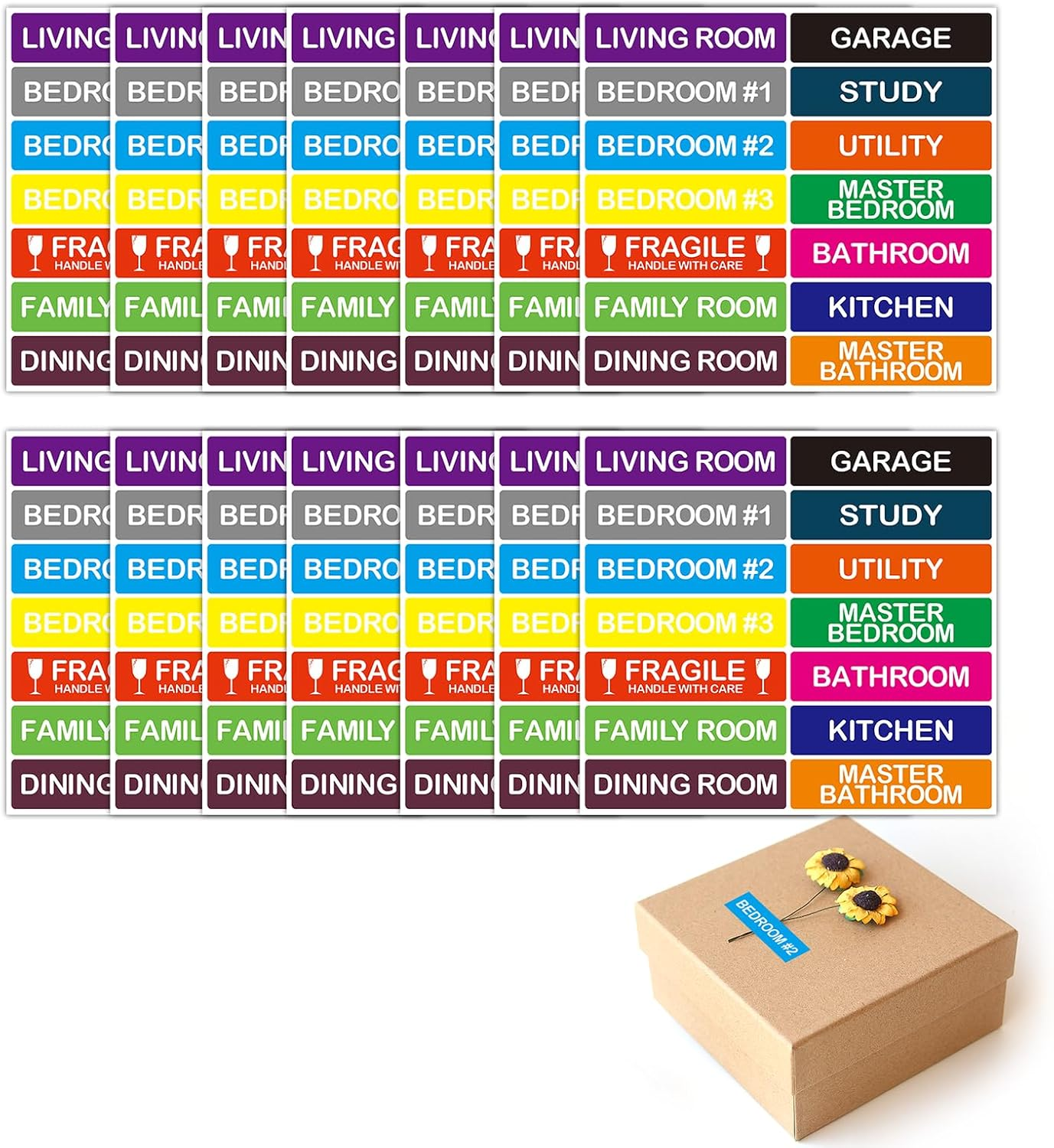 196 Pcs Moving Labels Stickers, Packing Labels for Organizing & Identifying Boxes, Essential Moving Supplies for Home and Office Use, Stress-Free Relocation image number 1