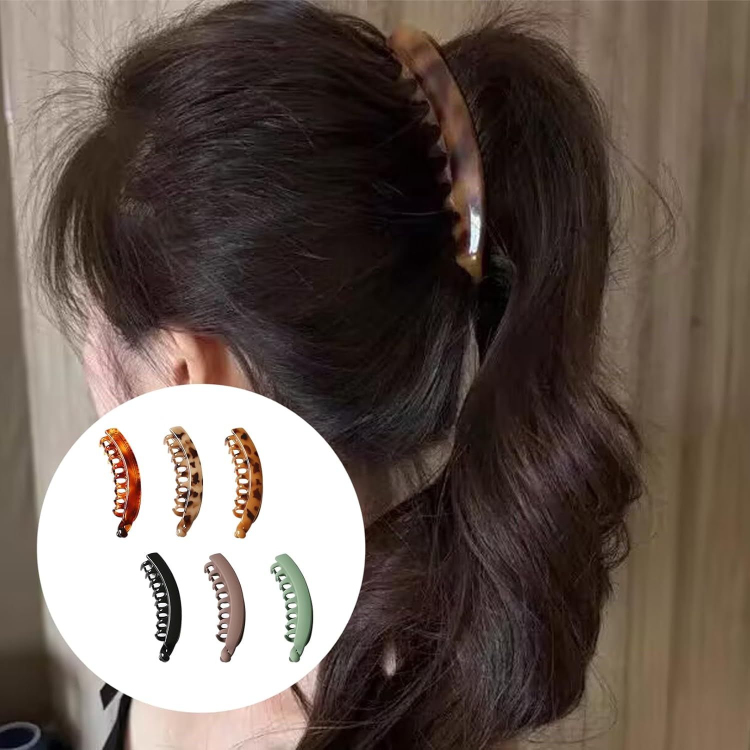 Pack of 6 Banana Clip Hair, Banana Clip Thin Hair, Banana Hair Clips Women'S Large, Hair Banana Clip, Beauty French Banana Clip Hair Clips, Hair Clips Women'S French Vintage, Ponytail Holder Clip